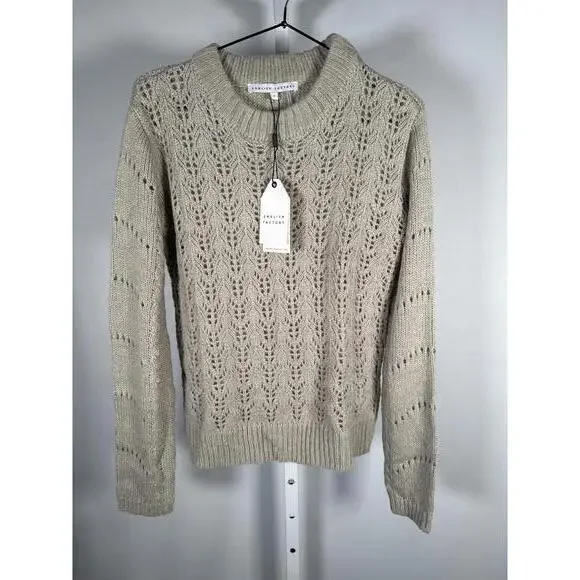 NWT English Factory Fuzzy Knit Sweater Heather Gray Size Small - Picture 2 of 6
